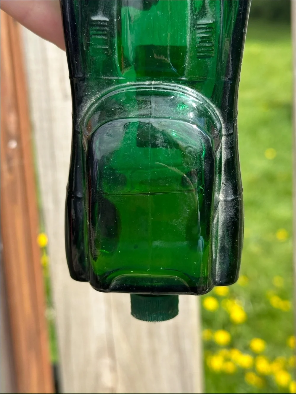 Vintage Emerald Green Avon Jaguar Roadster Decanter Bottle With “Wild Country”